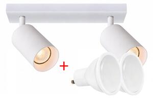 BERGE Bodové svietidlo GU10 VIKI-L 2 - biele + 2x LED žiarovka