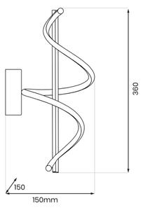 LED Nástenné svietidlo TWIST LED/12W/230V čierna
