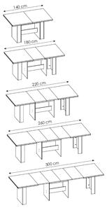 Jedálenský stôl SALOMEL dub riviéra