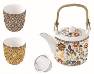 Set pre 2 osoby - porcelánový čajník s 2 šáločkami, Coffee Mania Flowers