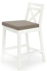 Barová stolička BURYS biela/svetlohnedá