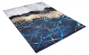 Modrý trendový koberec s abstraktným vzorom Šírka: 140 cm | Dĺžka: 200 cm