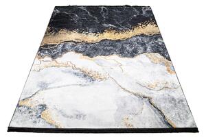 Čierny trendový koberec s abstraktným vzorom Čierna Šírka: 80 cm | Dĺžka: 150 cm
