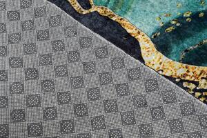 Čierno-zelený moderný koberec s abstraktným vzorom Čierna Šírka: 80 cm | Dĺžka: 150 cm