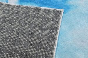 Moderný modrý koberec s abstraktným vzorom Modrá Šírka: 80 cm | Dĺžka: 150 cm