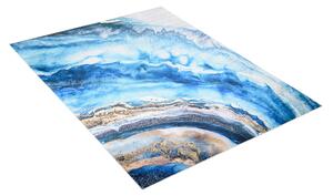 Moderný modrý koberec s abstraktným vzorom Modrá Šírka: 80 cm | Dĺžka: 150 cm