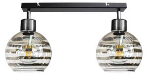 BERGE Stropné svietidlo 2xE27 GLASS BALL stripes black
