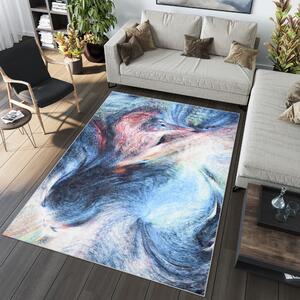 Zaujímavý trendový koberec s abstraktným vzorom Modrá Šírka: 80 cm | Dĺžka: 150 cm