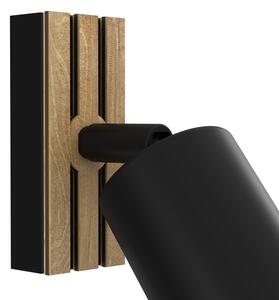 Nástenné bodové svietidlo TERRA 1xGU10/8W/230V čierna/dub