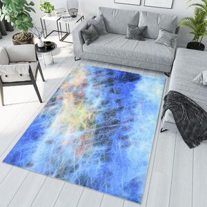 Trendový koberec s farebným abstraktným vzorom Modrá Šírka: 80 cm | Dĺžka: 150 cm