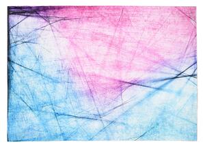 Modro-ružový abstraktný trendový koberec Modrá Šírka: 80 cm | Dĺžka: 150 cm