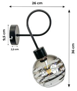 BERGE Stropné svietidlo LED LOFT 1xE27 GLASS BALL stripes
