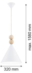 Argon 8632 - Luster na lanku KEGEL 1xE27/15W/230V biela