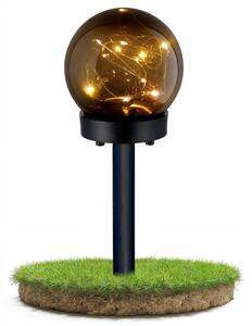 BERGE Solárna záhradná LED lampa LED - čierna