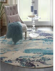 Okrúhly dizajnový koberec s nízkym vlasom Celestial
