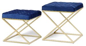 Dekorstudio Sada modrých taburetiek na zlatých nohách ROYAL