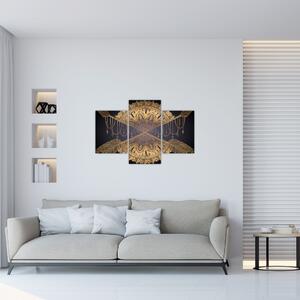 Obraz - Zlatá mandala s šípmi (90x60 cm)
