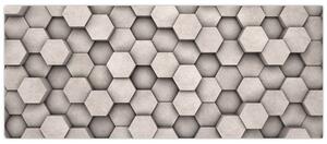 Obraz - Hexagóny v betónovom dizajne (120x50 cm)