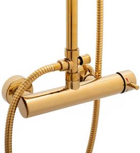 Erga Dubaj, sprchová súprava s pákovou batériou a dažďovou hlavicou 23 cm, zlatá lesklá, ERG-YKA-BP.DUBAJ23-GLD