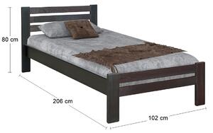 Drevená jednolôžková posteľ s roštom Antalya WB-90 - orech