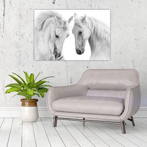 Obraz bielych koní (90x60 cm)