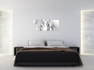 Obraz bielych koní (120x50 cm)