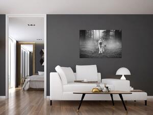 Obraz - Strážca lesa, čiernobiely (90x60 cm)