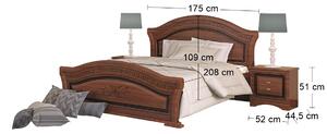 Rustikálna manželská posteľ s roštom Valenta 1600 - orech / orech antický