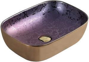 Mexen RITA umývadlo, 45x32 cm, fialová-zlatá, 21084557