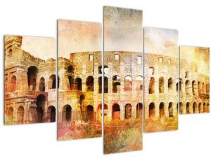 Obraz - Digitálna maľba, koloseum, Rím, Taliansko (150x105 cm)