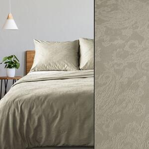 EUROFIRANY Bavlnená posteľná súprava - damask so žakárovým vzorom 160 cm x 200 cm béžová 100 % bavlna