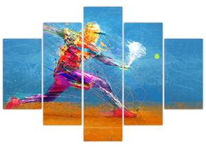 Obraz - Maľovaný tenista (150x105 cm)
