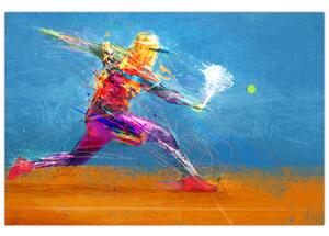 Obraz - Maľovaný tenista (90x60 cm)