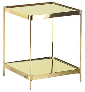 Odkladací stolík zo zlatého kovového skla 41 x 41 cm, klasický elegantný multifunkčný obývačka