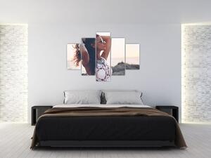 Obraz ženy na pláži (150x105 cm)