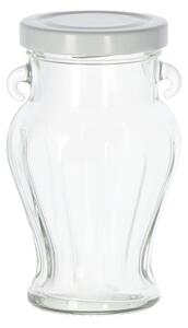 Sklenená transparentná zaváraninová fľaša s kovovým uzáverom 212 ml 40813