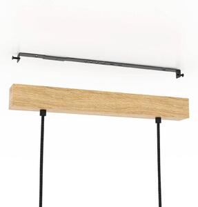 Castralvo závesná lampa, dĺžka 97,5 cm, čierna, 3 svetlá, látka