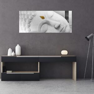 Obraz - Biely Budha (120x50 cm)