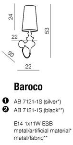 Azzardo nástenné svietidlo BAROCO AZ0308