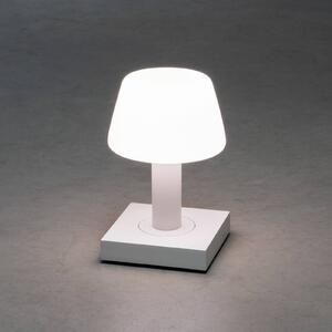 Stolová LED lampa Monaco exteriér, batéria, biela