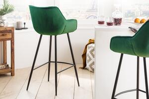 Dizajnová barová stolička Kiara smaragdový zamat