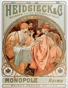 Mucha, Alphonse Marie - Obrazová reprodukcia Heidsieck Champagne company, (30 x 40 cm)