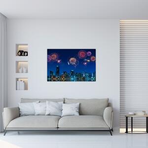 Obraz - Ohňostroj v Miami (90x60 cm)