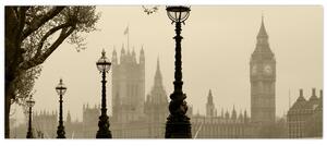 Obraz - Londýn v hmle, Anglicko (120x50 cm)