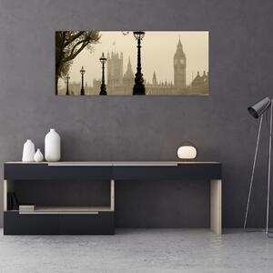 Obraz - Londýn v hmle, Anglicko (120x50 cm)