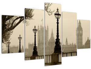 Obraz - Londýn v hmle, Anglicko (150x105 cm)