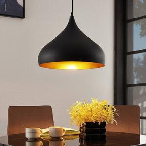 Závesná lampa Lindby Ritana, sada 2 ks, čierno-zlatá, kov, E27