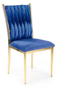 MEBLINE Jedálenská stolička K436 tmavo modrý / zlatý