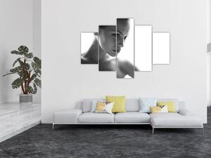 Obraz - Čiernobiely portrét ženy (150x105 cm)