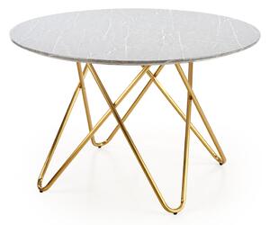 MEBLINE Stôl BONELLO šedý mramor / zlatý
